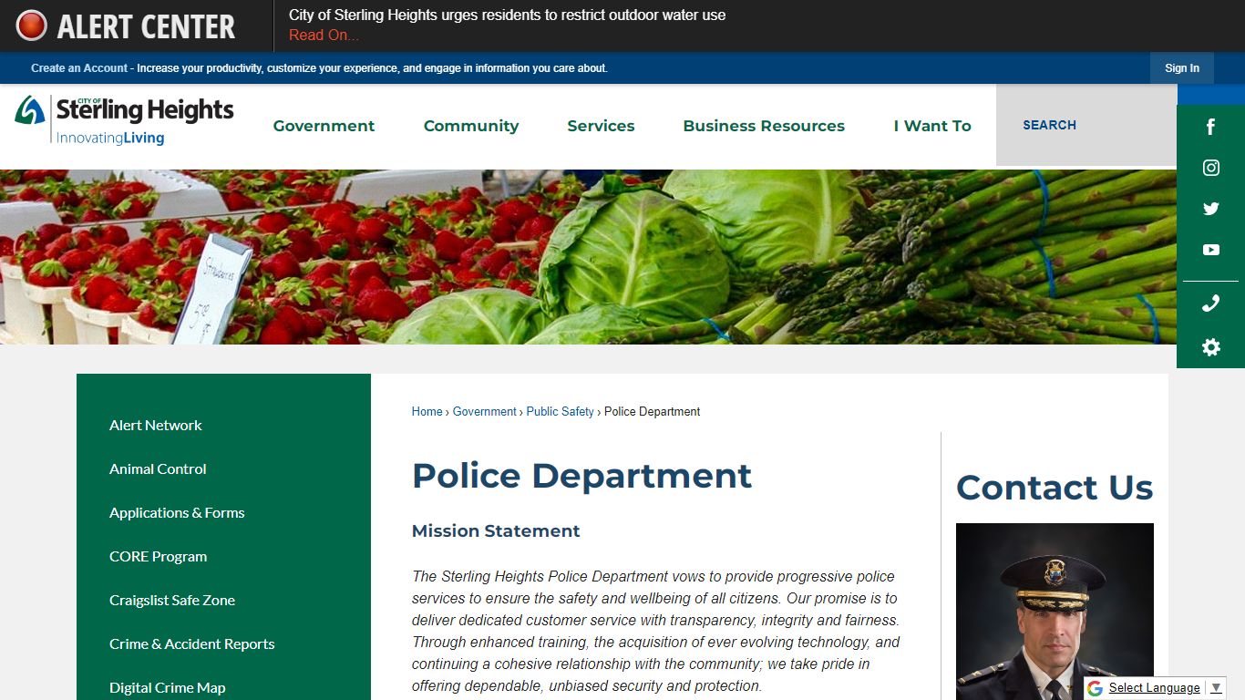 Police Department | Sterling Heights, MI - Official Website