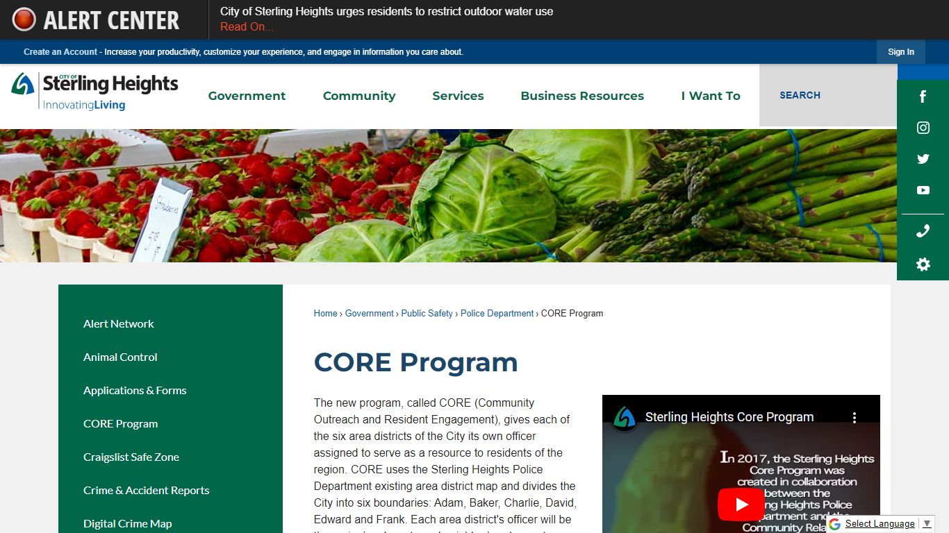 CORE Program | Sterling Heights, MI - Official Website